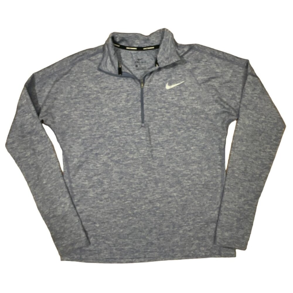 NIKE DRI‎ FIT running shirt womens SMALL 1/4 zip heathered purple Reflective